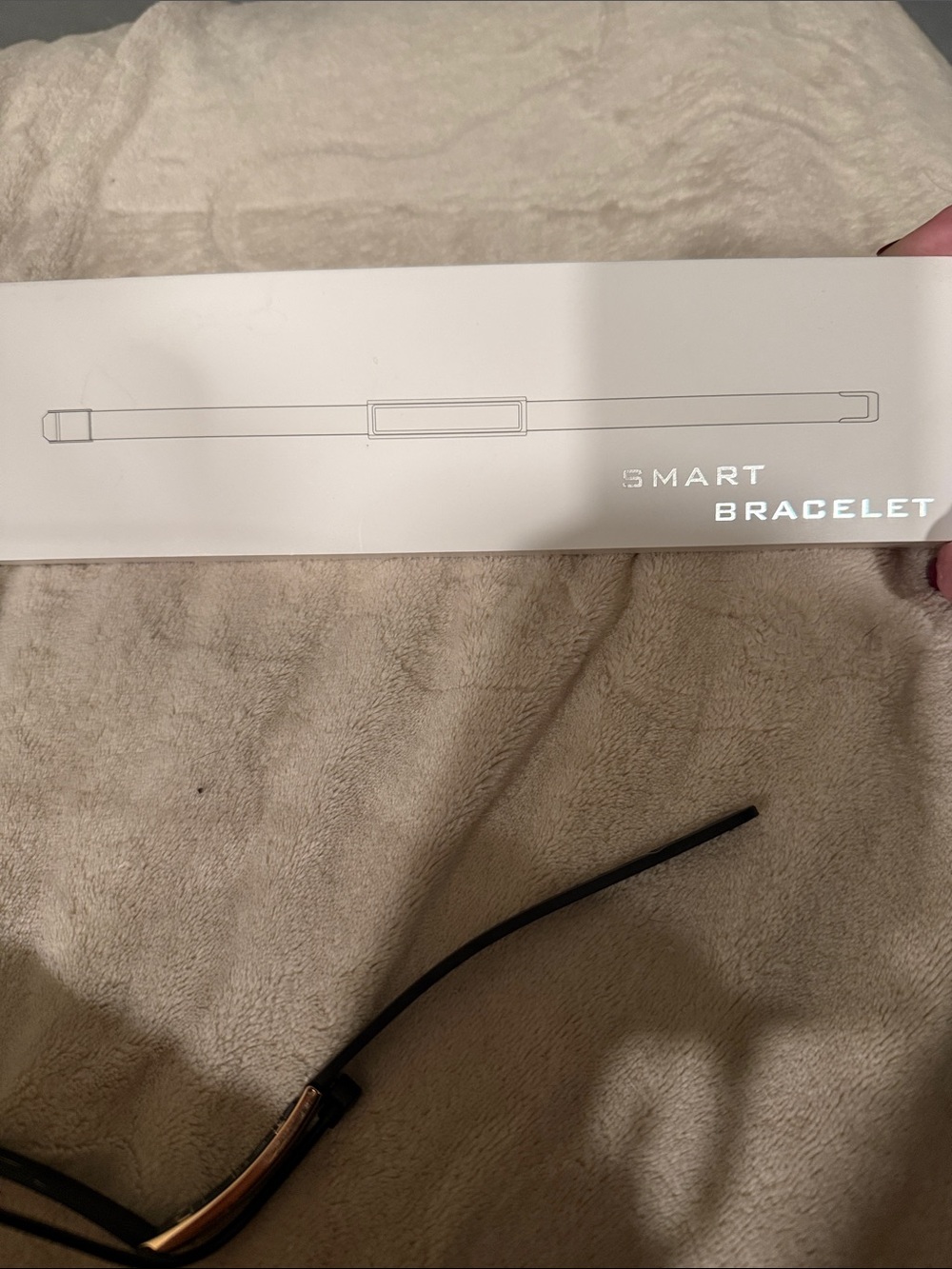 Black Smart Bracelet Wristband with Metallic Accent